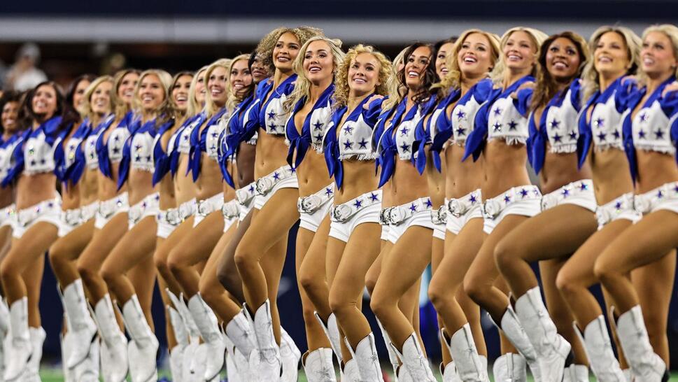 The Dallas Cowboys Cheerleaders perform during the NFC Wild Card game between the Dallas Cowboys and the Green Bay Packers