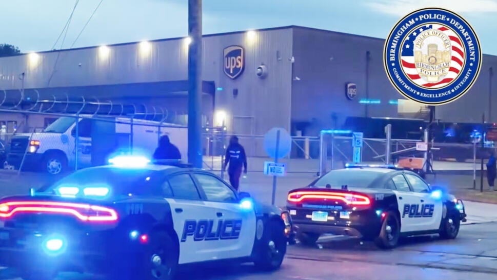 Police at UPS Crime Scene in Birmingham, Alabama.