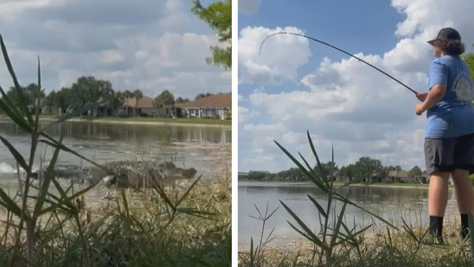 Alligator Snaps Up Fish Caught by 15-Year-Old