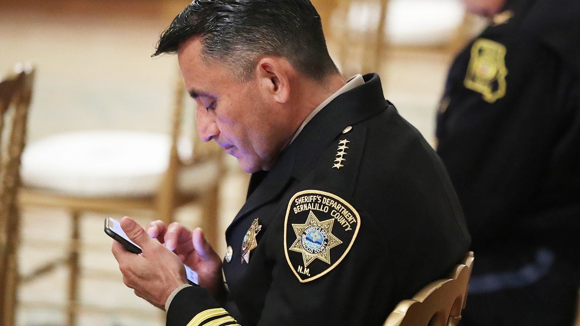 Bernalillo County Sheriff Manuel Gonzales III, photographed at a White House event in July 2020. 