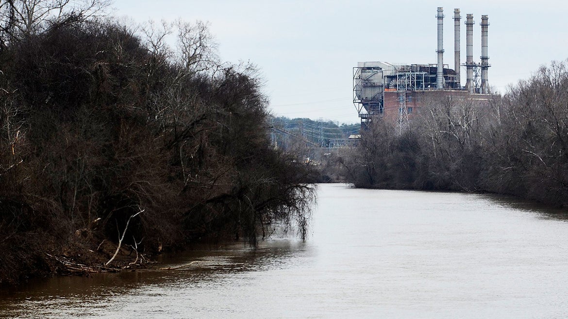 North Carolina’s Dan River flows into the Duke Energy Dam.