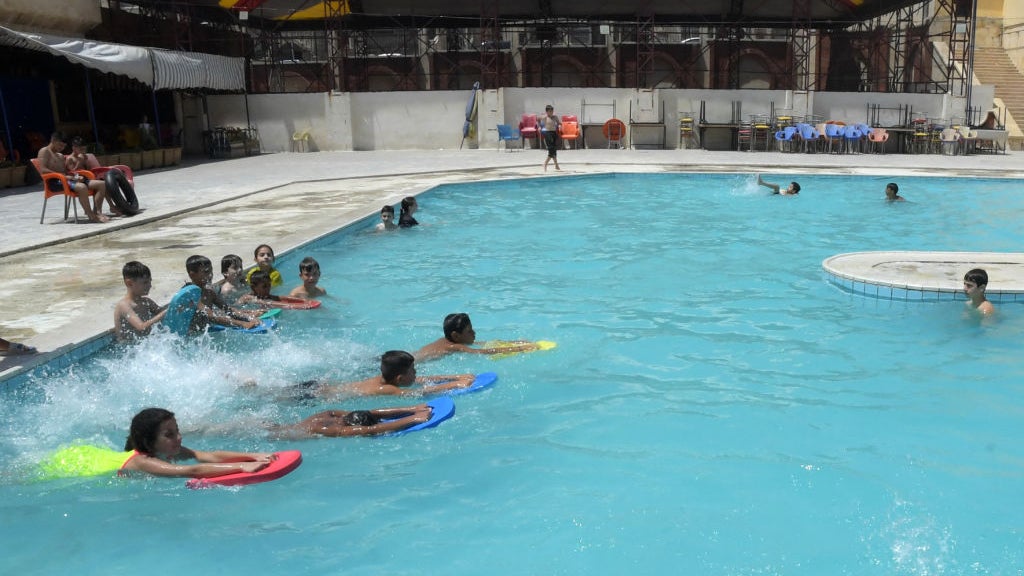 Kids in a pool