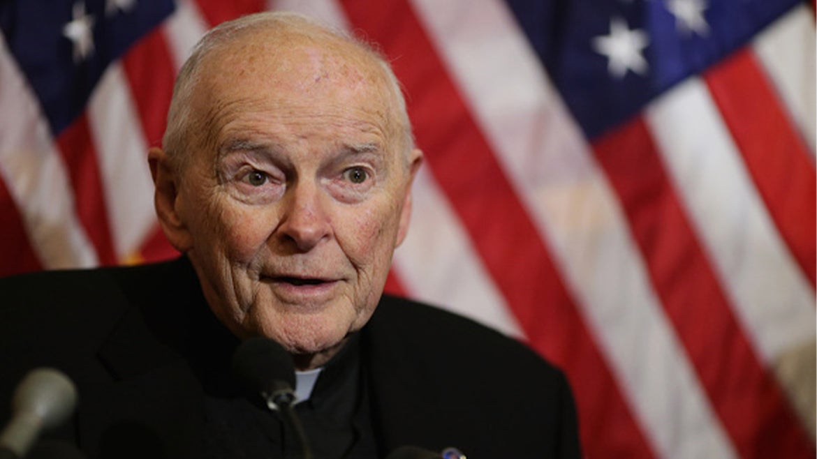 Former Cardinal Theodore McCarrick criminally charged in alleged sexual assault, 2015 photo.