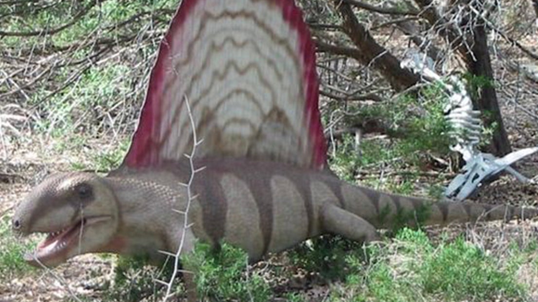 One of the three dinosaurs that were stolen from the Bastrop County Museum Dinosaur Park