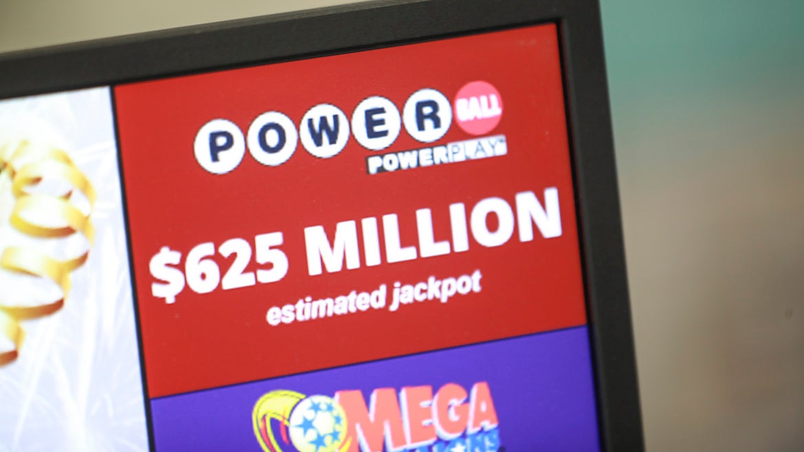 The Powerball jackpot displayed at The Hub on Broadway on Friday, March 22, 2019 in Boston, Massachusetts