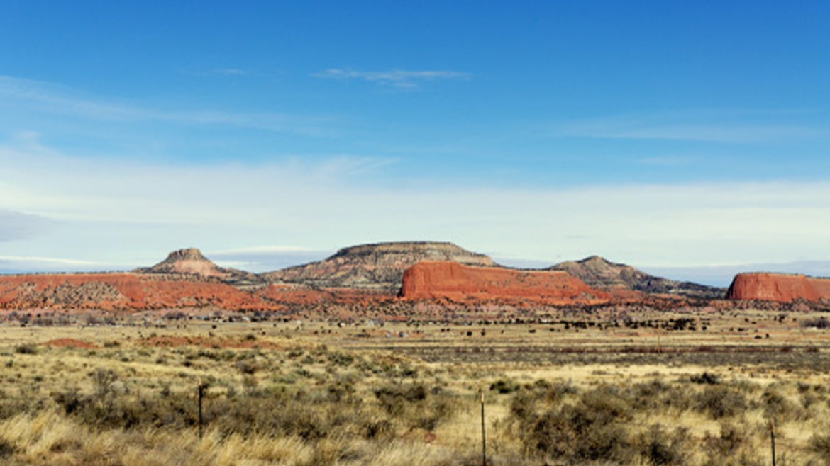 A stock image of New Mexico landscape. 