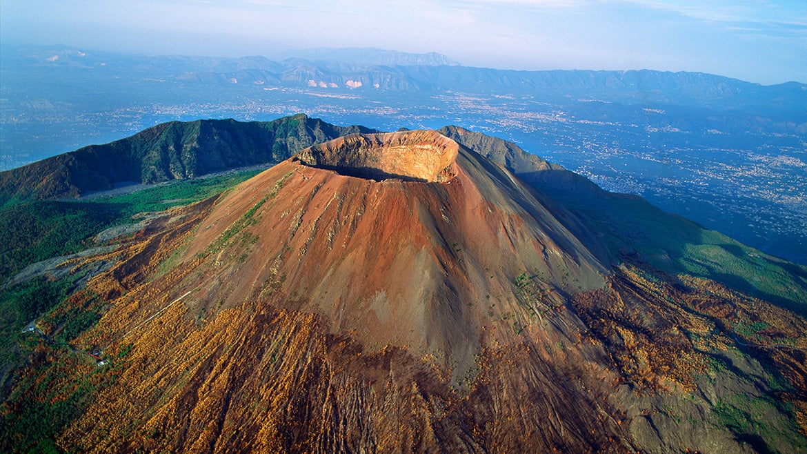 Aerial view of Mount Vesuvius