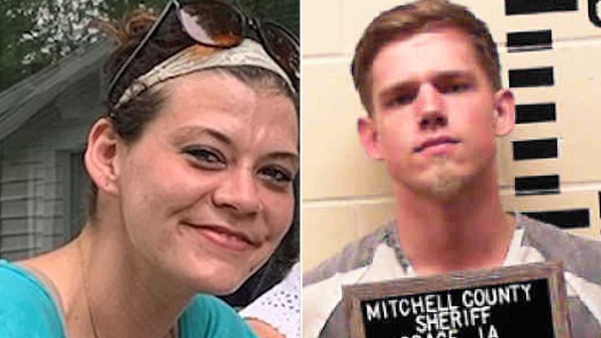 Authorities believe Angela Nicole Bradbury, left, encountered Nathan James Gilmore, right, on April 6, 2021 outside the Cerro Gordo County Jail.