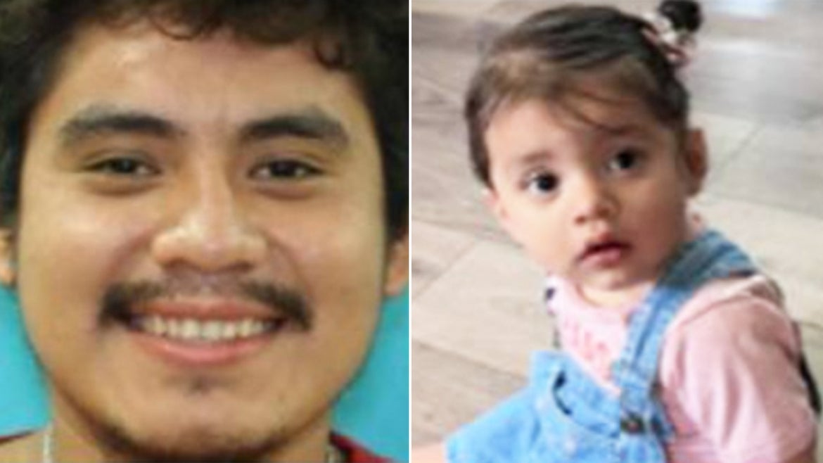 On Left, a mugshot of Alexander Ordonez Barrios, on right, 1-year-old Leylani Ordonez