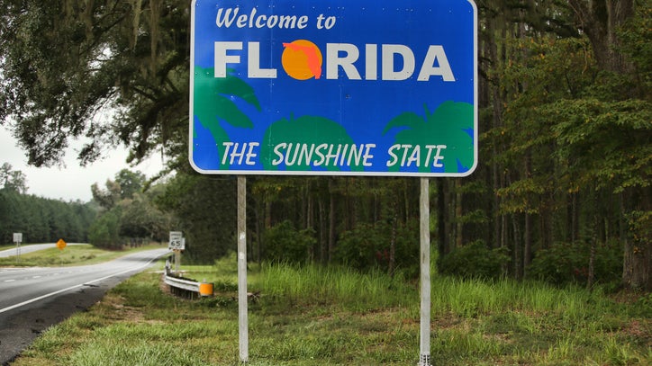 Welcome to Florida sign along U.S. Route 319 at the Florida/Georgia state line.