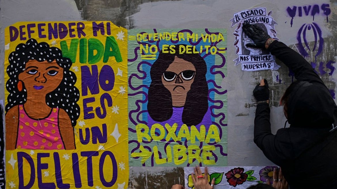 An activist takes part in a protest in support of Roxana Ruiz Santiago