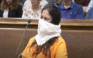 Meth-Fueled Murderer Taylor Schabusiness Wears Spit Hood as She Is Sentenced to Life in Prison Without Parole