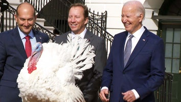 President Joe Biden pardons a turkey.