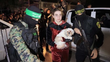 Hamas soldiers and a teen hostage