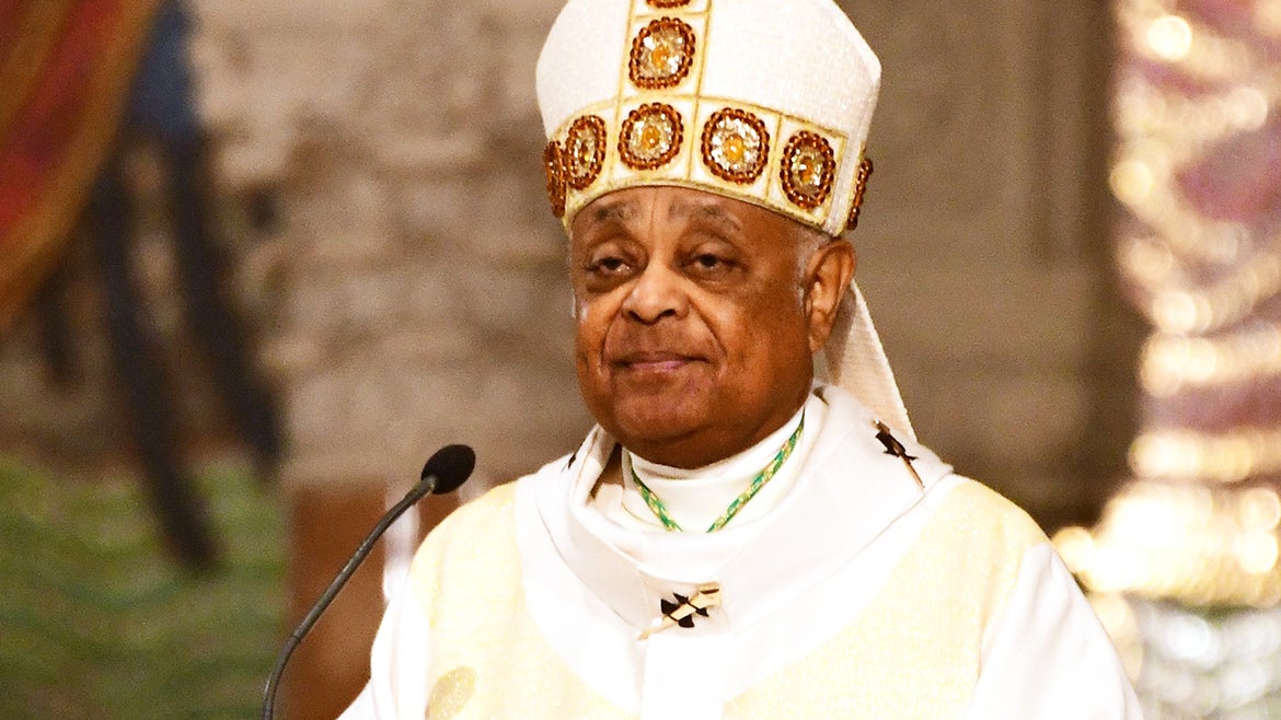 Archbishop of Washington D.C. Wilton Gregory appearing at an Easter event.