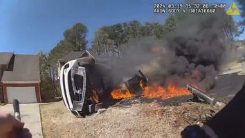 Range Rover on fire