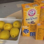 lemons, boxes of baking soda, and salt