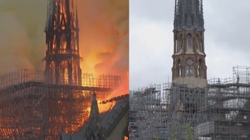 The 315-foot tall spire on Notre Dame Cathedral has been replaced five years after the devastating fire.