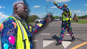 Lenzo Thompson works as a crossing guard and keeps students guessing with his seasonal costumes.