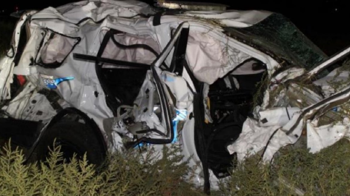 Police Cruiser Hit By Freight Train