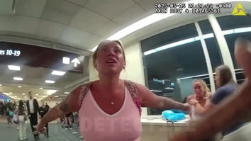 Police body camera footage showed two sisters getting arrested at the airport.