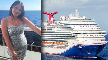 Anna Kepner smiling on cruise shop balcony /  Carnival Horizon cuise ship