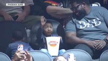 'Popcorn Kid' Jumbotron Appearance At NBA Game