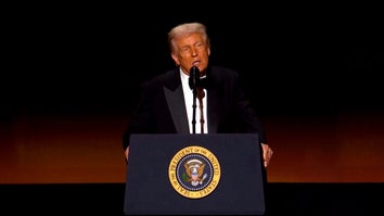 Donald Trump behind podium