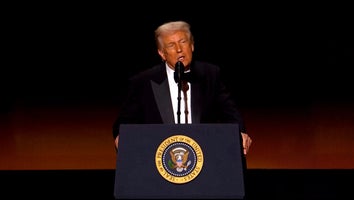 Donald Trump behind podium