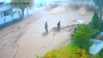 Severe flooding in Iraq caused the wall of a boarding school to collapse