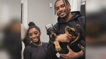 Simone Biles, Jonathan Owens, Doberman Pinscher puppy