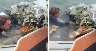 Video Captures Man Jumping Into Action After Plane Crash