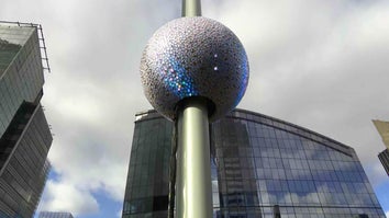 Close up of the New Years Eve ball of Waterford crystals