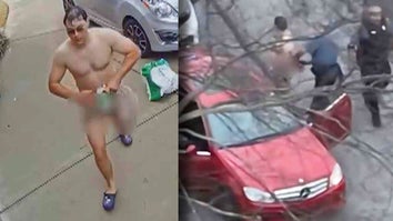 Naked man walking around and getting arrested
