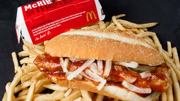McDonald's McRib on top of fries