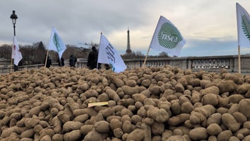 Farmers Dump 30 Tons Of Potatoes In Paris