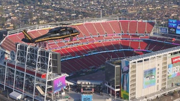 Helicopter flying above Levi's Stadium