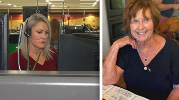 Woman wearing a head-set in a call center  / Nancy Guthrie