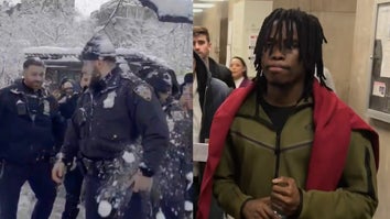 NYPD officers being pelted with snowballs, Gusmane Coulibaly at courthouse