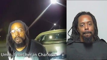 Bodycam of Joshua Magraff sitting behind car, mugshot