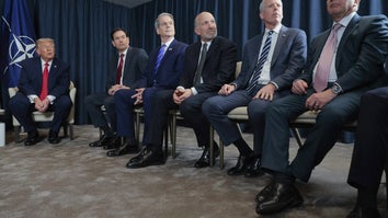 Donald Trump and advisors, all wearing the same shoe