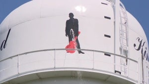 Someone Shot Hole in a Water Tower to Make It Look Like Johnny Cash Is Urinating