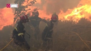 Firefighters Battling Wildfires in Spain Hope to Save Homes From Burning