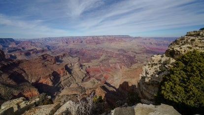 View from Navajo Point at the south rim of the Grand Canyon on January 10, 2021 in Grand Canyon Village, Arizona