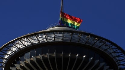 Pride Flag on Space Needle
