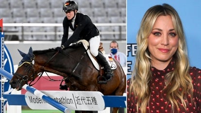 After Saint Boy didn't jump during his event, German coach Kim Raisner allegedly punched him above his back leg. Actress and equestrian Kaley Cuoco spoke out against the act, saying she would buy the horse. 
