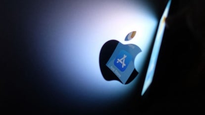 Apple logo with app store icon