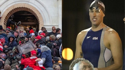 Photo of the violent mob during the Jan. 6 Capitol riot/USA Olympian Klete Keller 