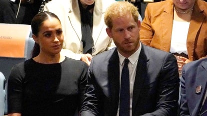  Prince Harry, the Duke of Sussex and Meghan, Duchess of Sussex listen to speakers at the General Assembly during the Nelson Mandela International Day at the United Nations Headquarters on July 18, 2022 in New York City.
