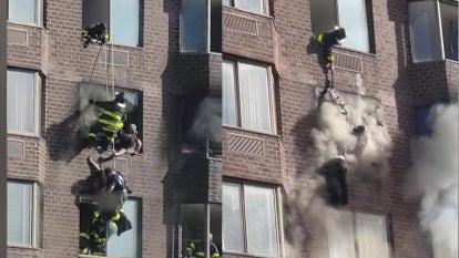 Firefighters Use Risky Rope Rescue to Save Trapped Woman